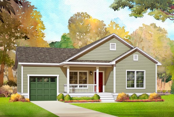 grove modular home rendering